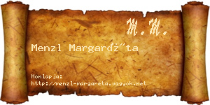 Menzl Margaréta névjegykártya
